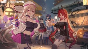bandages devil eyepatch fishnets garter goddess_of_victory:_nikke guillotine_(nikke) halloween heels horns little_mermaid_(nikke) no_bra red_hood_(nikke) see_through tagme tail thighhighs viper_(nikke) wallpaper wings