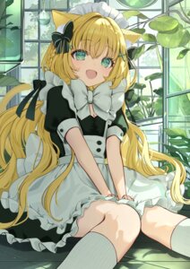 animal_ears cleavage fuyoyo maid nekomimi tail