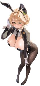 ade_(nikke) animal_ears bunny_ears bunny_girl fankey fishnets goddess_of_victory:_nikke heels no_bra pantyhose tail