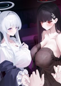 Rating: Questionable Score: 7 Tags: blue_archive erect_nipples halo lingerie no_bra pajama see_through symmetrical_docking tsukatsuki_rio ushio_noa xiujia_yihuizi User: lacepanties