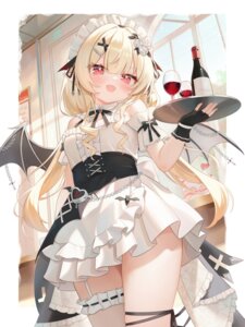 Rating: Questionable Score: 19 Tags: devil garter maid pointy_ears polecat_(pixiv_31682054) stockings thighhighs waitress wings User: Anonymous
