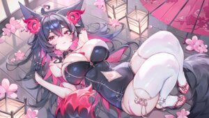 alllisso animal_ears heels leotard no_bra tail tattoo thighhighs wallpaper