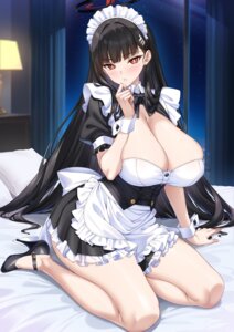 blue_archive halo heels maid merufena no_bra tsukatsuki_rio