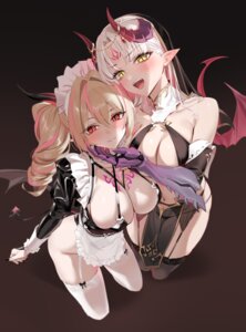 Rating: Questionable Score: 38 Tags: armor devil garter_belt horns jpeg_artifacts leotard maid no_bra pantsu pointy_ears see_through stockings tail tattoo thighhighs wings yd_(orange_maru) User: lx_axz