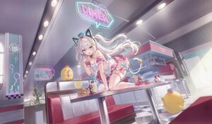 Rating: Questionable Score: 13 Tags: animal_ears azur_lane garter hammann_(azur_lane) maid manjuu_(azur_lane) nekomimi no_bra tagme tail waitress User: Arsy