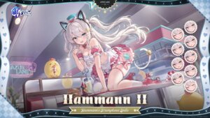 animal_ears azur_lane expression garter hammann_(azur_lane) maid manjuu_(azur_lane) nekomimi no_bra tagme tail waitress wallpaper