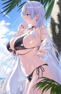 Rating: Questionable Score: 18 Tags: bikini open_shirt see_through sg_(satoumogumogu) sion_alfine swimsuits wet wet_clothes User: VigorousMMM