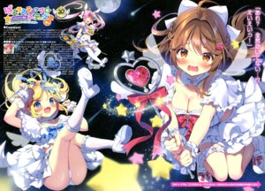 animal_ears bunny_ears cameltoe cocoa_(pan) garter heels no_bra pan pantsu skirt_lift ten_(pan) thighhighs thong uniform weapon wings yukimi_(pan)