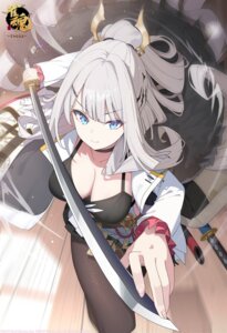 majsoul no_bra pantyhose saionji_kazuha shimanun sword