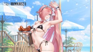 bikini brown_dust_ii maid origami swimsuits waitress wallpaper