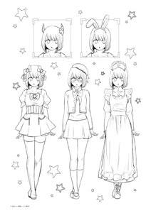 Rating: Safe Score: 6 Tags: [oshi_no_ko] animal_ears arima_kana bunny_ears dress horns line_art megane monochrome nurse seifuku thighhighs yokoyari_mengo User: Reverseshin