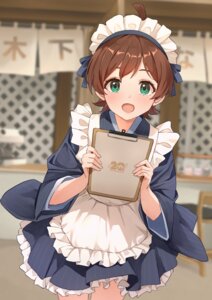 b1ack kinoshita_hinata maid the_idolm@ster the_idolm@ster_million_live! wa_maid waitress