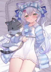 Rating: Safe Score: 34 Tags: animal_ears leafpie_zaurus nekomimi pajama seifuku User: Anonymous