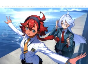 gundam gundam_suisei_no_majo miorine_rembran mogumo pantyhose seifuku suletta_mercury sweater