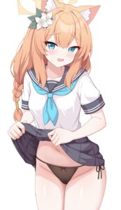 Rating: Questionable Score: 15 Tags: animal_ears blue_archive cameltoe enru halo iochi_mari loli nekomimi pantsu seifuku skirt_lift string_panties thong User: Arsy