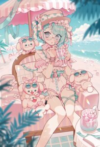 emori_miku_project garter megane swimsuits uekura_eku