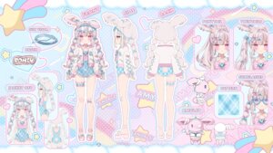 Rating: Safe Score: 10 Tags: animal_ears bandaid bunny_ears character_design garter hoshi indie_virtual_youtuber megane swimsuits tail usatama_amyu User: zyll