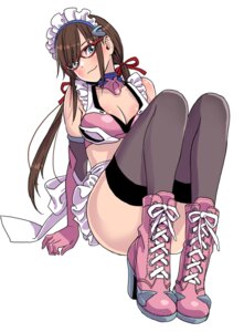 bra heels maid makinami_mari_illustrious megane neon_genesis_evangelion thighhighs yamashita_shunya
