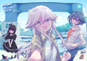 akiyama_haruno arai_cherry dress komada_kako kurokuma_torayo megane mono_(afro) neko selfie skirt_lift