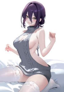 707arisu chainsaw_man dress no_bra reze_(chainsaw_man) thighhighs