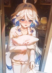 datsha furina genshin_impact heterochromia pajama thighhighs