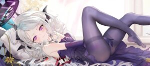Rating: Questionable Score: 9 Tags: blue_archive devil dress halo horns loli no_bra pantyhose skirt_lift sorasaki_hina wings yaomiaomiao User: SenjounoValkyria