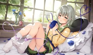 chibi komeiji_koishi komeiji_satori miyase_mahiro pantsu skirt_lift touhou