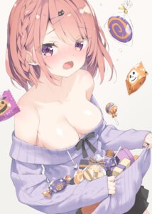 Rating: Questionable Score: 69 Tags: areola artist_revision halloween kani_biimu no_bra sweater wardrobe_malfunction User: himeno_nanako