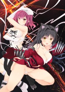 animal_ears bandages guilty_nightmare_project leotard nekomimi no_bra noba pantsu tail thong