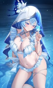 garter leotard lunacle no_bra see_through shorekeeper wet wuthering_waves