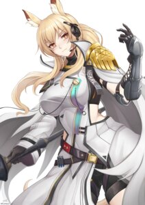 animal_ears arknights armor nearl_(arknights) punnosalt tail weapon