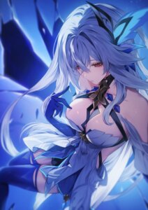 dress genshin_impact genyaky no_bra skirk thighhighs