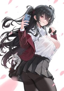 Rating: Questionable Score: 45 Tags: amam_(64943468) azur_lane neko no_bra open_shirt pantsu pantyhose see_through seifuku selfie skirt_lift taihou_(azur_lane) thong User: Anonymous