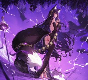 animal_ears ass azur_lane kitsune mitsu_(mitsu_art) musashi_(azur_lane) no_bra pantsu see_through tail tattoo thong