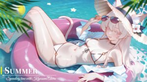 animal_ears bikini blue_archive halo kiyosumi_akira megane mellow_(srpp4843) open_shirt see_through swimsuits tail wet wet_clothes