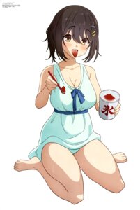 Rating: Safe Score: 22 Tags: aquastar_inc. cleavage dress hibi_wa_sugiredo_meshi_umashi kawai_mako skirt_lift summer_dress User: drop