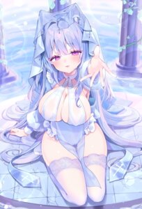 animal_ears beni_0214 cameltoe erect_nipples leotard no_bra see_through thighhighs