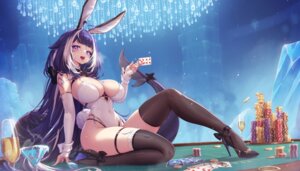 Rating: Questionable Score: 5 Tags: animal_ears bunny_ears bunny_girl garter heels indie_virtual_youtuber mitsu_(mitsu_art) no_bra see_through shylily tail tattoo thighhighs User: Arsy