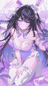 Rating: Questionable Score: 7 Tags: animal_ears bunny_ears bunny_girl ggatip no_bra parast! see_through tail thighhighs yakushino_shino User: Anonymous