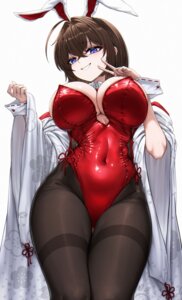 animal_ears bunny_ears bunny_girl japanese_clothes no_bra pantyhose tagme takamiya_keika