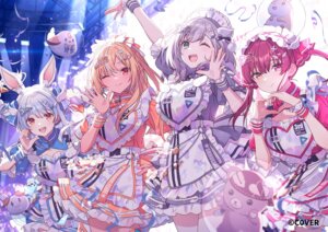 animal_ears bandaid bunny_ears elf hechima heterochromia hololive houshou_marine maid pointy_ears shiranui_flare shirogane_noel usada_pekora