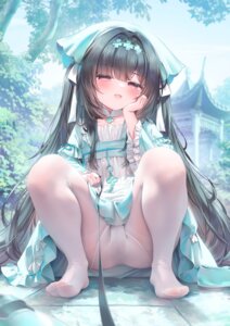 Rating: Questionable Score: 51 Tags: asian_clothes azur_lane chang_feng_(azur_lane) chen_bin loli nopan pantyhose see_through skirt_lift User: lacepanties