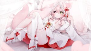 animal_ears bra garter heels heterochromia indie_virtual_youtuber loli miko_suuuuu skirt_lift tail thighhighs wallpaper yoyoi_yoyome
