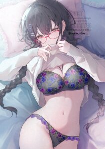 Rating: Questionable Score: 52 Tags: adversarial_noise bra huziko lingerie megane official_watermark pantsu shirt_lift sweater thong undressing User: Spidey