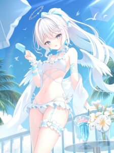 Rating: Questionable Score: 58 Tags: angel bikini garter snow_is swimsuits wet wings User: Arsy