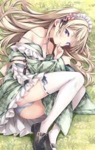 Rating: Questionable Score: 47 Tags: bra maid open_shirt pantsu ryo_(botsugo) skirt_lift thighhighs wa_maid User: wq15987654