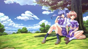 Rating: Questionable Score: 14 Tags: age_(studio) baka_ouji_persia breast_hold hayase_mitsuki kimi_ga_nozomu_eien seifuku skirt_lift suzumiya_haruka wallpaper User: moonian