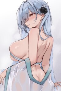Rating: Questionable Score: 30 Tags: asian_clothes azur_lane chang_wu_(azur_lane) e.c.ho no_bra nopan see_through wet wet_clothes User: Arsy