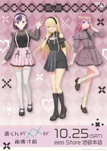 dress heels ishihara_yukari_(watarikunxx) see_through tachibana_satsuki_(watarikunxx) tagme thighhighs umezawa_makina watari-kun_no_xx_ga_houkai_sunzen