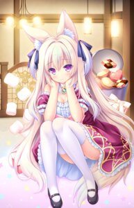 Rating: Questionable Score: 29 Tags: animal_ears arcana_alchemia dress fine_(arcana_alchemia) kitsune lump_of_sugar moekibara_fumitake pantsu skirt_lift tail thighhighs User: k25c2yf